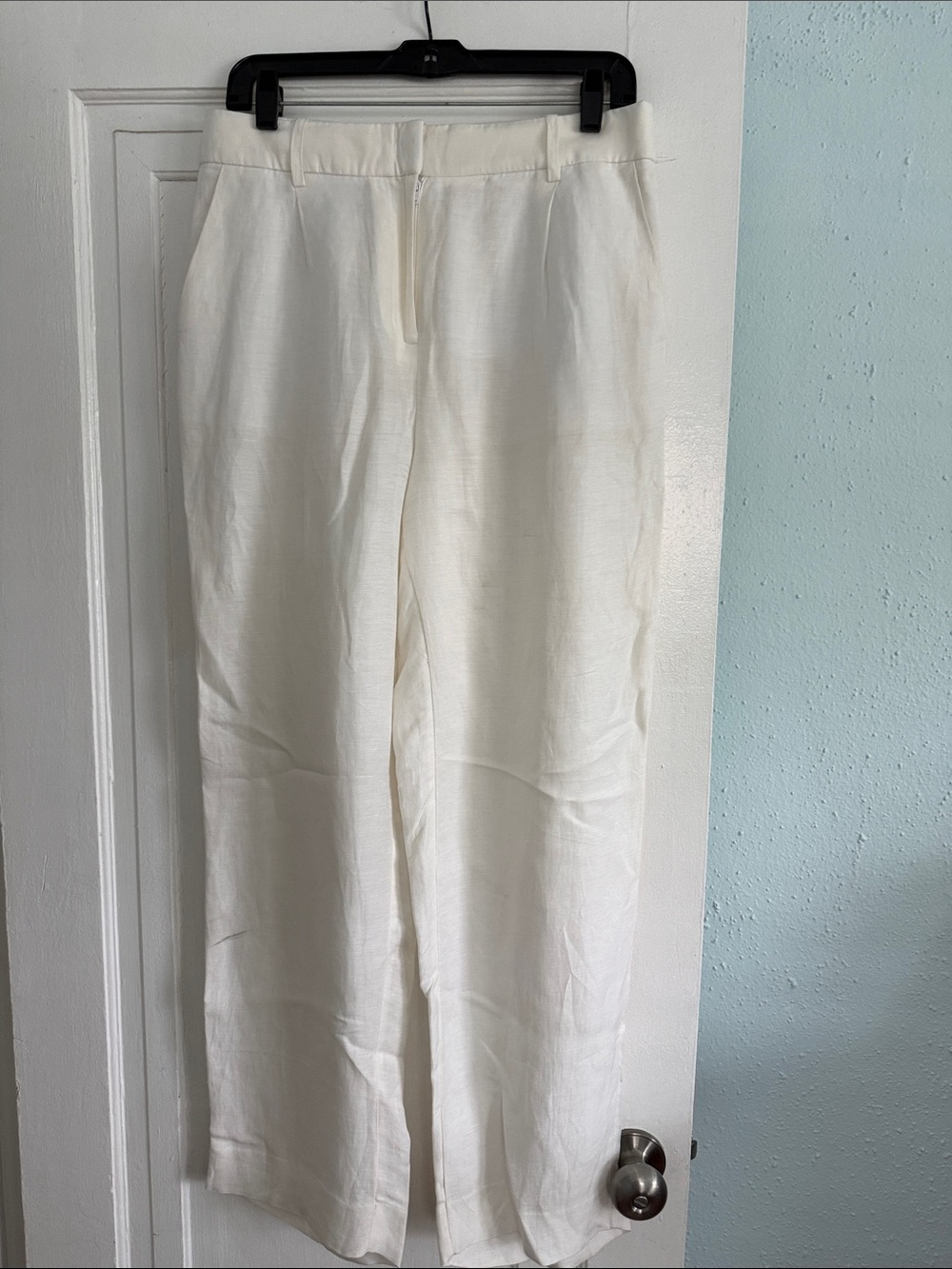 J. Crew Wide Leg Linen Pants in Ivory